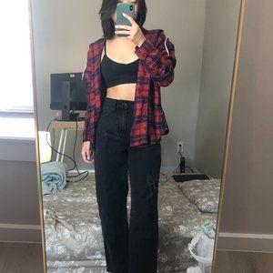 BLACK WIDE LEG JEANS WITH RIPS (UNIVERSAL THREAD / TARGET)